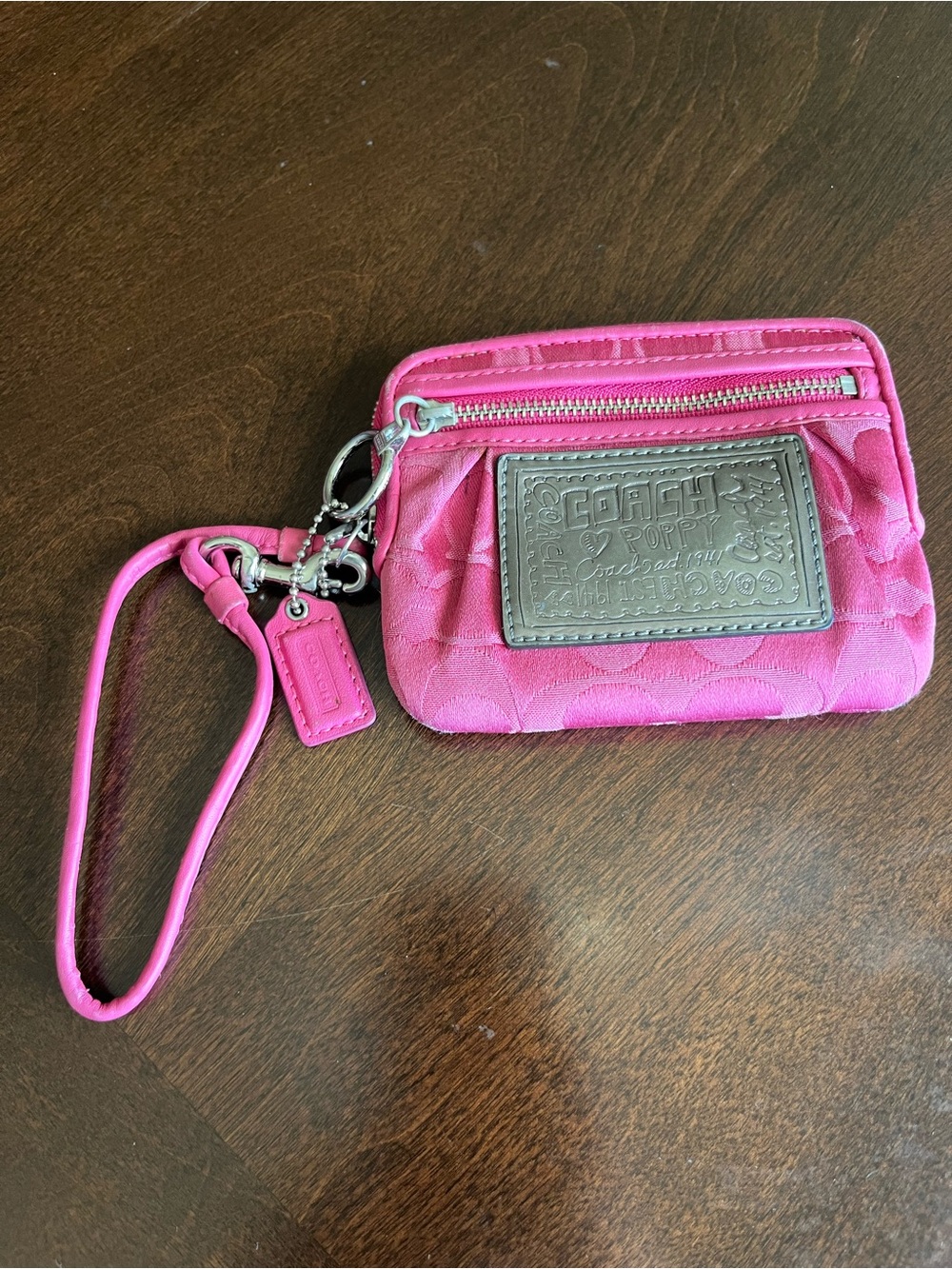 Vintage y2k Coach Pink Poppy Wristlet